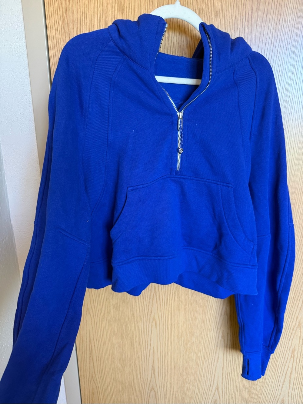 lululemon athletica Electric Blue Cropped Half-Zip Hoodie